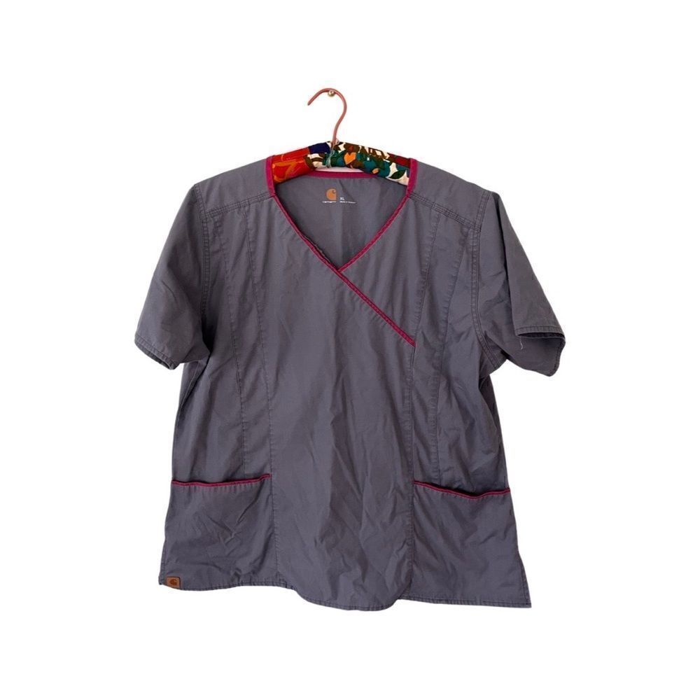 Carhartt, purple and magenta scrubs top